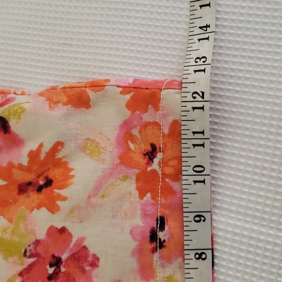 Loft, Ann Taylor. Colorful Pink/Orange Poppies Linen Look Material. Size 8 NWOT - Picture 5 of 16